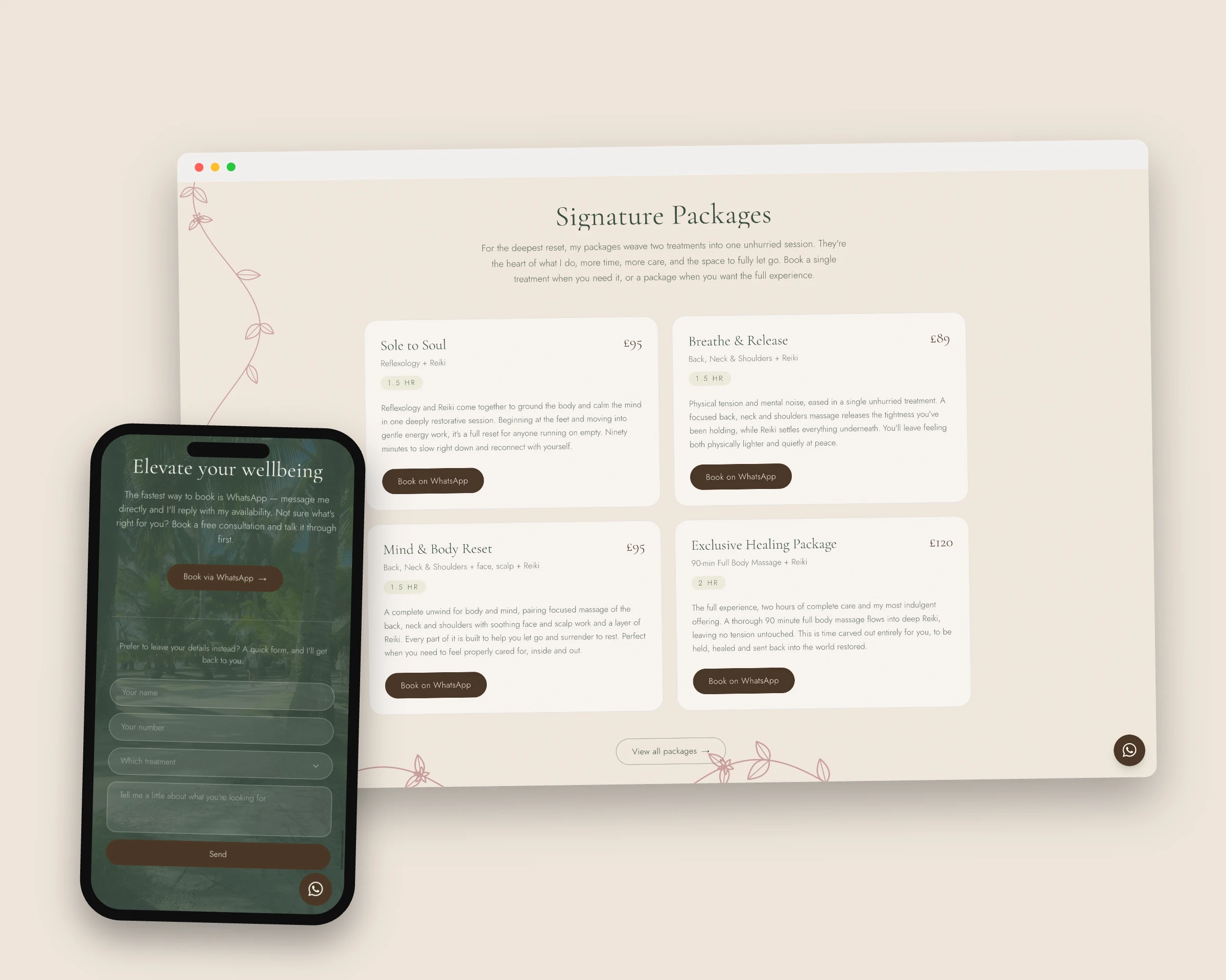 Divine Align website, shown on desktop and phone